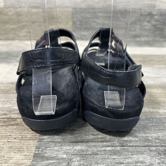 Vionic 44 Amber Sandals Women's 6 Black Leather Open Toe Slingback Comfort Shoes - Picture 5 of 8